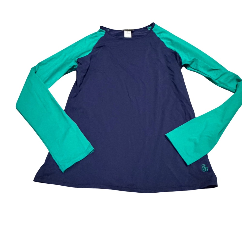 Tommy Bahama Womens Navy Teal Long Sleeve Rash Guard Swim‎ Shirt M TSW33820C